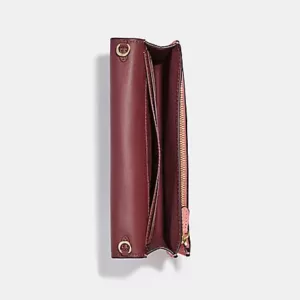 Coach Anna Foldover Clutch Crossbody With Creature Patches Candy Pink Multi