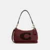 Coach Teri Shoulder Bag With Coach Motif Black Cherry