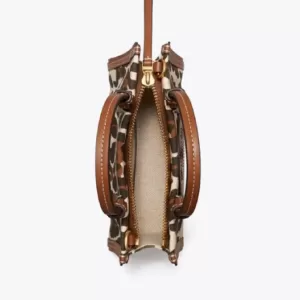 TORY BURCH ELLA LEOPARD CANVAS MINI TOTE BAG