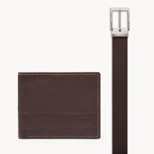 Fossil Enric Gift Set Wallet + Belt Dark Brown SML1622201