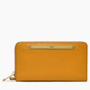 Fossil Liza Zip Clutch Long Wallet Mustard Yellow SL7878721