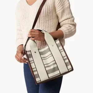 Fossil Kingston Satchel Neutral Stripe