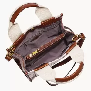 Fossil Kingston Satchel Neutral Stripe