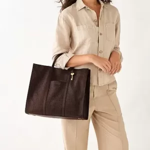 Fossil Carmen Tote Espresso Dark Brown