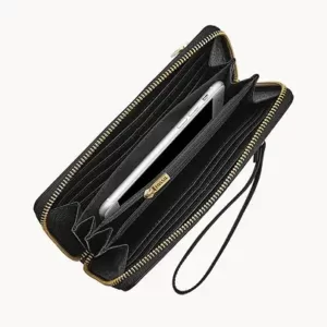 Fossil Logan RFID Zip Around Clutch Cheetah