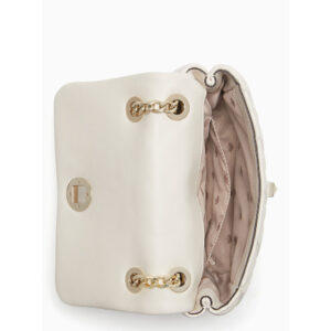 kate spade natalia quilted crinkle patent leather small flap crossbody parchment