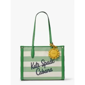 kate spade Market Cabana Canvas Medium Tote Green Multi