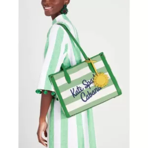 kate spade Market Cabana Canvas Medium Tote Green Multi