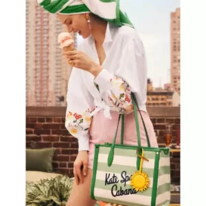kate spade Market Cabana Canvas Medium Tote Green Multi