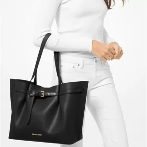 Micharl Kors Emilia Large EW Leather Tote Black