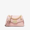Lita Small Two-Tone Logo and Leather Crossbody Bag Dark Powder Blush