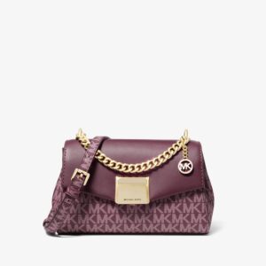 Michael kors Lita Small Two-Tone Logo and Leather Crossbody Bag Bordeaux Multi