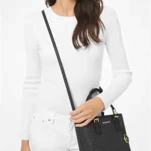 Michael Kors Jet Set Travel Extra-Small Logo Top-Zip Tote Bag Black