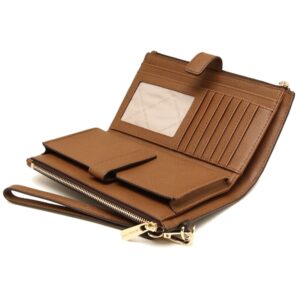 Michael Kors Jet Set Travel Large Double Zip Wristlet Brown 35F8GTVW0B