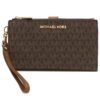 Michael Kors Jet Set Travel Large Double Zip Wristlet Brown 35F8GTVW0B