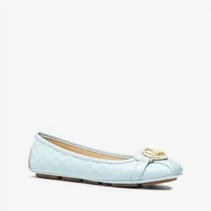 Michael Kors Fulton Moccasin MK Embossed Faux Leather Vista Blue 49S3FUFR1L