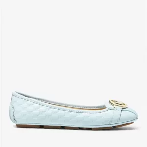 Michael Kors Fulton Moccasin MK Embossed Faux Leather Vista Blue 49S3FUFR1L