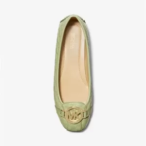 Michael Kors Fulton Moccasin MK Embossed Faux Leather Light Sage 49S3FUFR1L