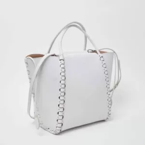 Alaia Le Hinge Small Smooth Leather Tote Bag