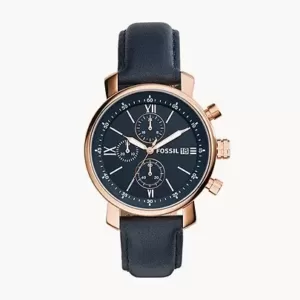 Fossil Rhett Chronograph Navy Leather Watch