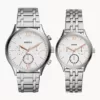 Fossil His and Her Fenmore Multifunction Stainless Steel Watch Gift Set