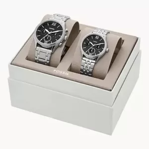 Fossil His and Her Fenmore Multifunction Stainless Steel Watch Gift Set