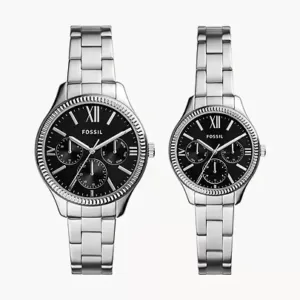Fossil His and Her Multifunction Stainless Steel Watch Set