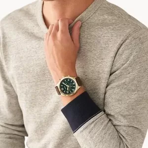 Fossil Brox Multifunction Medium Brown Leather Watch