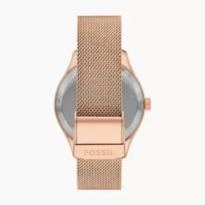 Fossil Rye Automatic Rose Gold-Tone Stainless Steel Mesh Watch