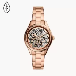 Fossil Rye Automatic Rose Gold-Tone Stainless Steel Watch
