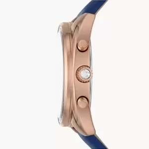 Fossil Vale Chronograph Blue Leather Watch