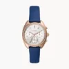 Fossil Vale Chronograph Blue Leather Watch