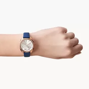 Fossil Vale Chronograph Blue Leather Watch
