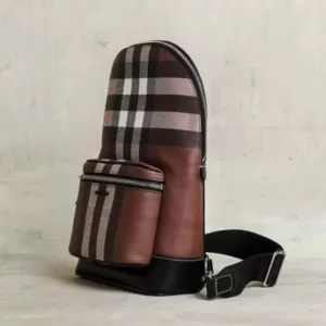 Burberry BURBERRY Check Sling / Cross Body Bag in Birch Brown