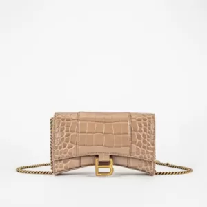 Hourglass Wallet on Chain Beige