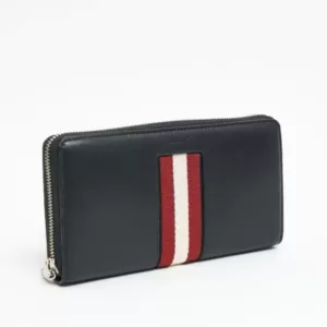Balen Round Zip Wallet Black Red