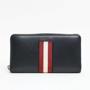 Balen Round Zip Wallet Black Red