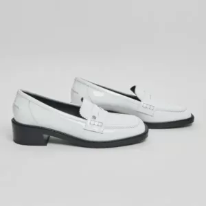 Bally Elly Leather Moccasins Loafers White