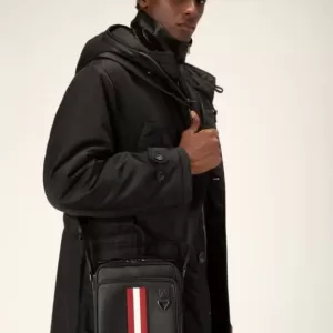 Bally Mackao Recycled Leather Crossbody Bag In Black