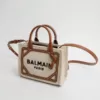 Balmain B-Army Mini Canvas Shopping Bag Brown
