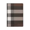 Burberry Check and Leather Passport Holder Dark Birch Brown