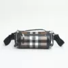 Burberry Check and Leather Sound Bag Dark Birch Brown