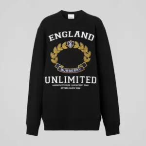 Burberry College Graphic Cotton Oversized Sweatshirt