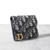 CHRISTIAN DIOR Saddle compact wallet Blue