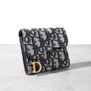 CHRISTIAN DIOR Saddle compact wallet Blue
