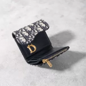CHRISTIAN DIOR Saddle compact wallet Blue