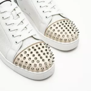 Christian Louboutin Louis Junior Spikes Orlato Sneakers White Salmon White Pink