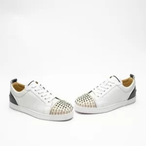 Christian Louboutin Louis Junior Spikes Orlato Sneakers White Salmon White Pink
