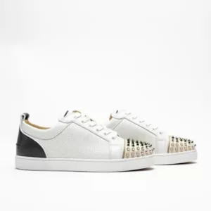 Christian Louboutin Louis Junior Spikes Orlato Sneakers White Salmon White Pink