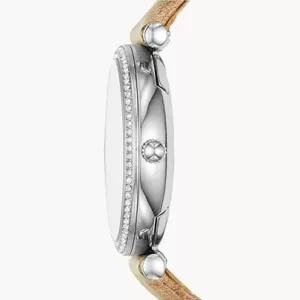 Fossil Carlie Three-Hand Sand Leather Watch
